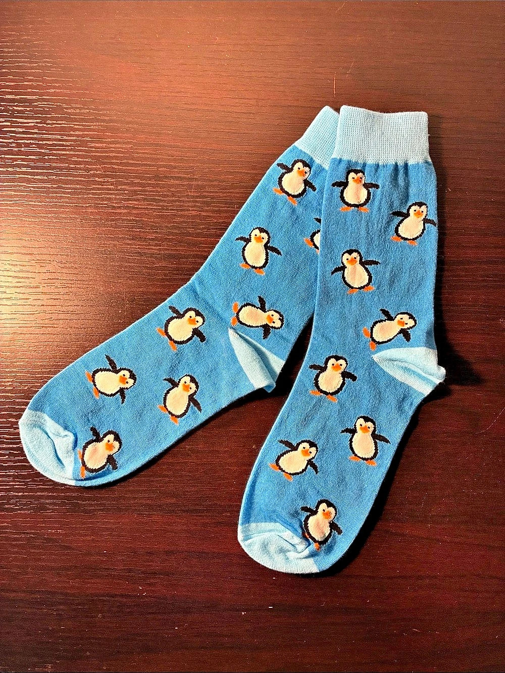 Penguin Crew Socks in Blue & White